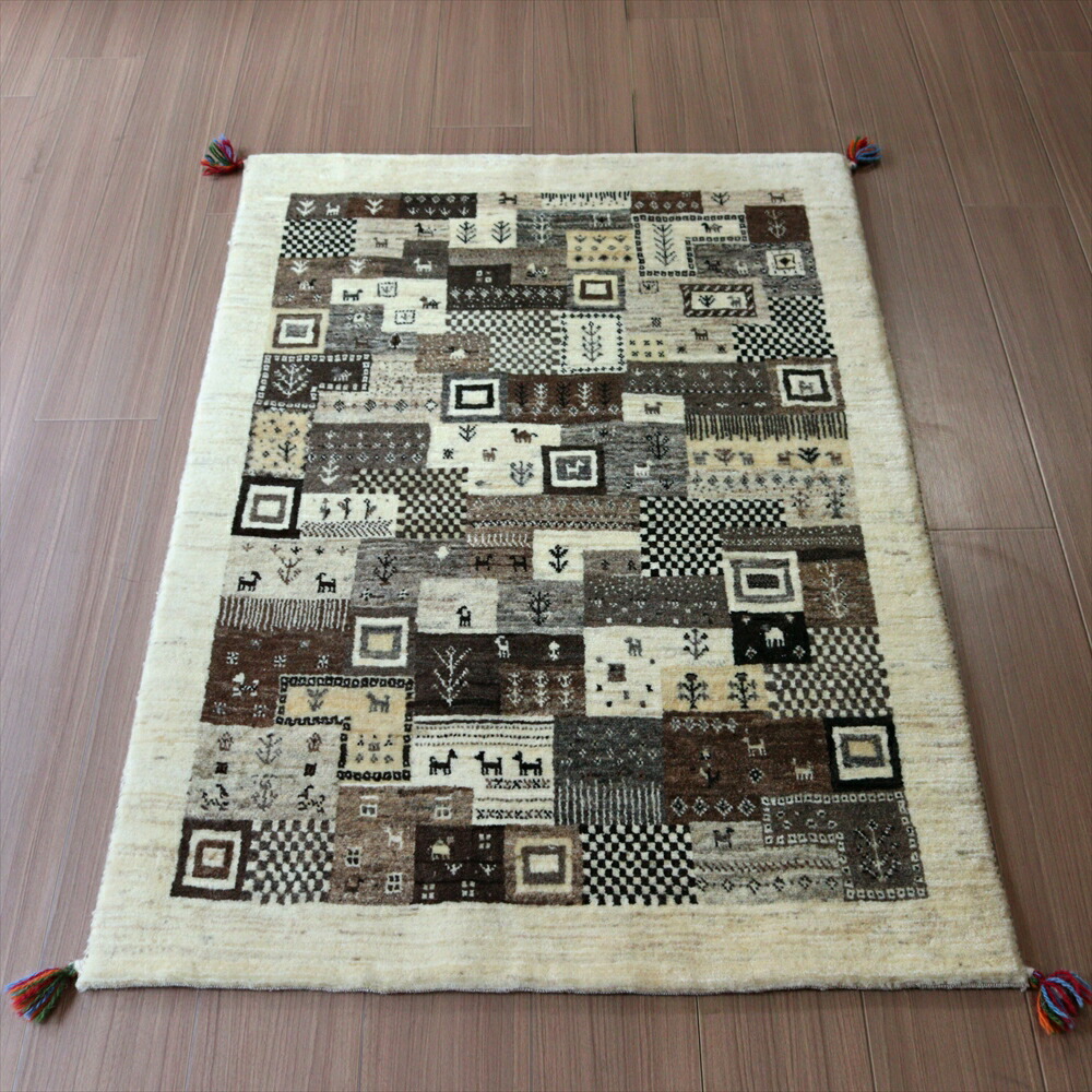 楽天市場】ギャッベ イラン産 無地 シンプル 90×60cm 玄関サイズ