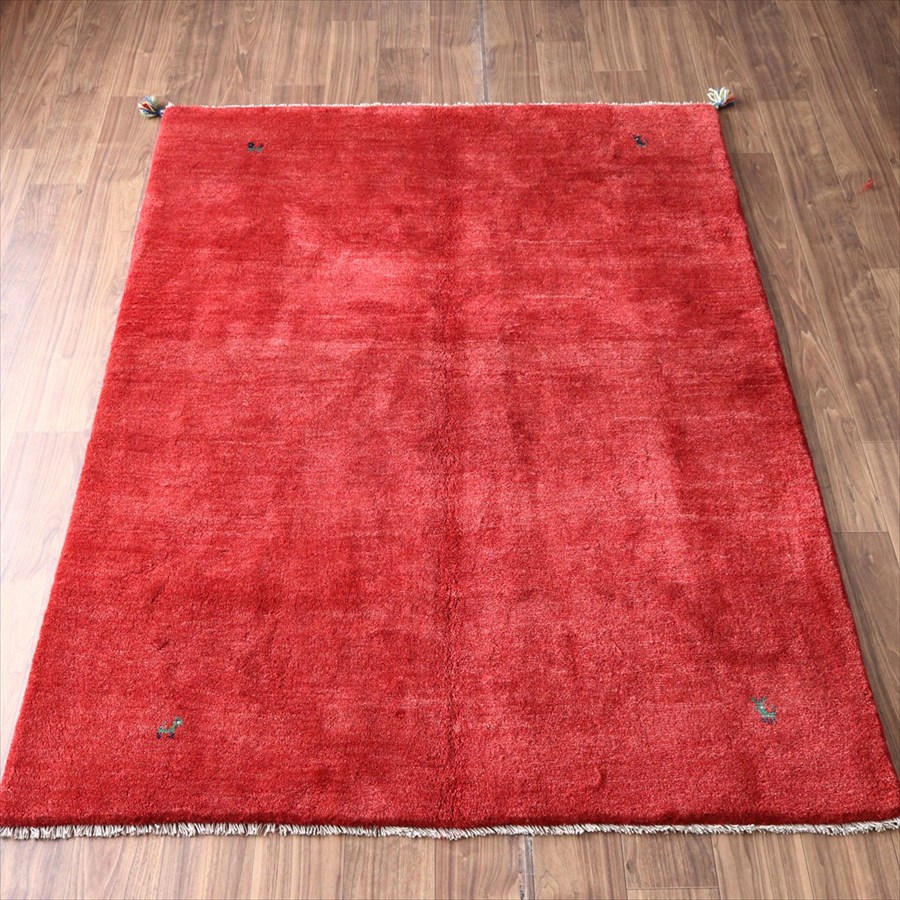 【15%OFFクーポン対象】ギャッベ Gabbeh レッド 205×155cm イラン産 動物モチーフ