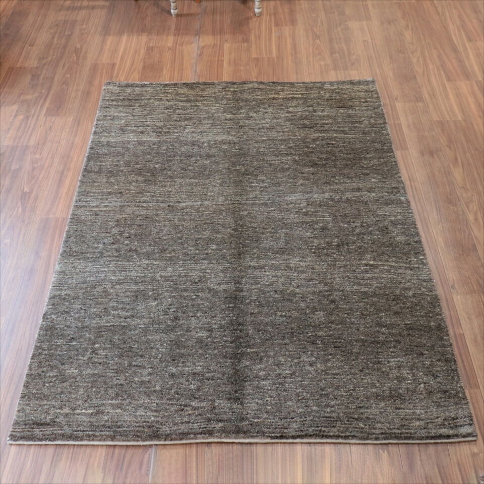 【15%OFFクーポン対象】ギャッベ　Ｇａｂｂｅｈ ダークグレー 203×149cm グラデーション　無地　シンプル　モノトーン　手織り　イラン