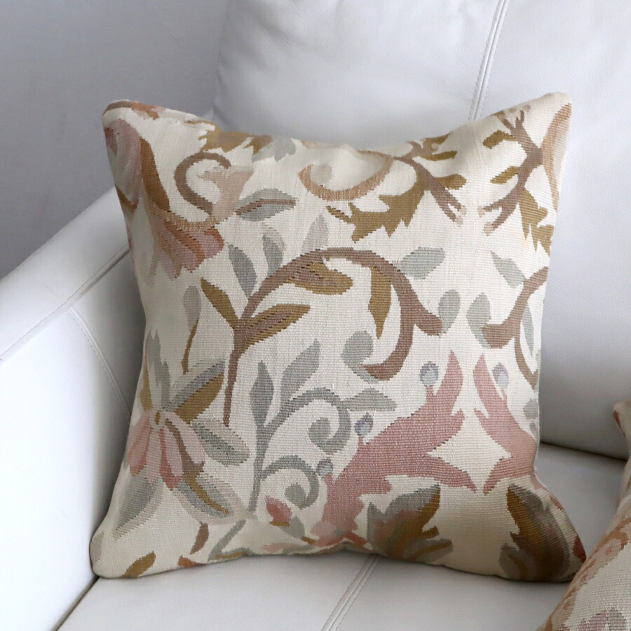 【15%OFFクーポン対象】オールドキリムクッションカバー 40cm /Old Kilim Cushion ルーマニア ベージュ