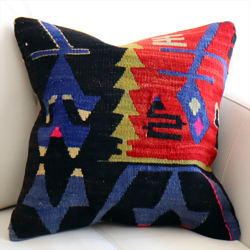 楽天市場】オールドキリム クッションカバー 40×40cm 3枚セット レッド