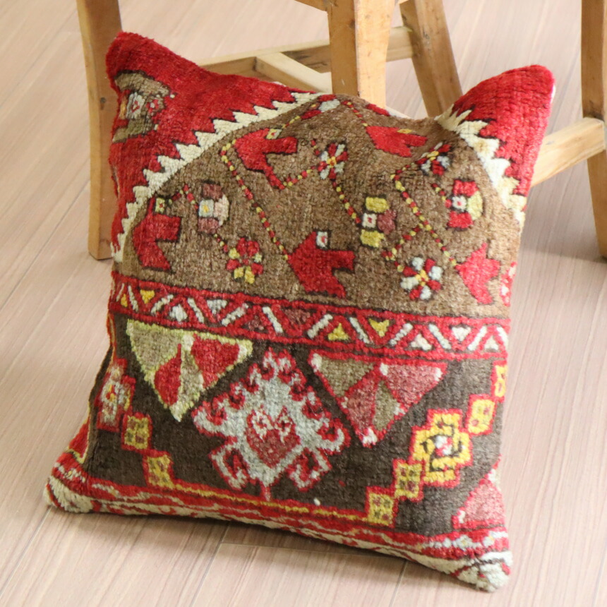 楽天市場】ヴィンテージラグクッションカバー 40×40cm トライバルラグ