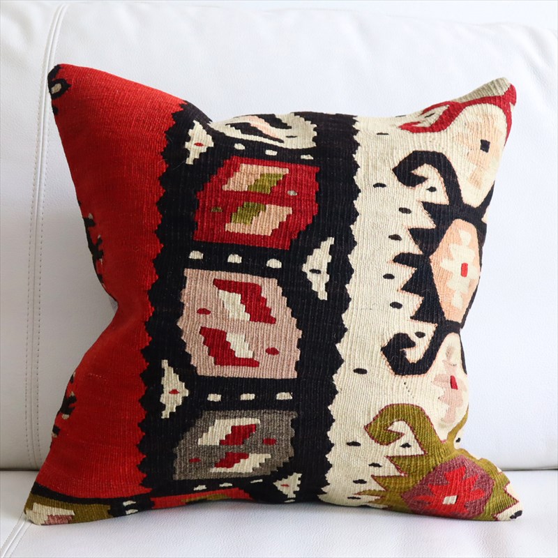 【15%OFFクーポン対象】アンティークキリム クッションカバー 38×38cm シャルキョイ Antique Kiilim Cushion