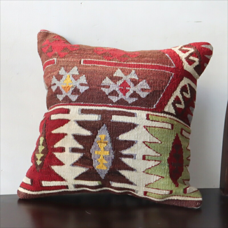 【15%OFFクーポン対象】オールドキリム クッションカバー トルコ南部アダナ地方 チフカナットキリム