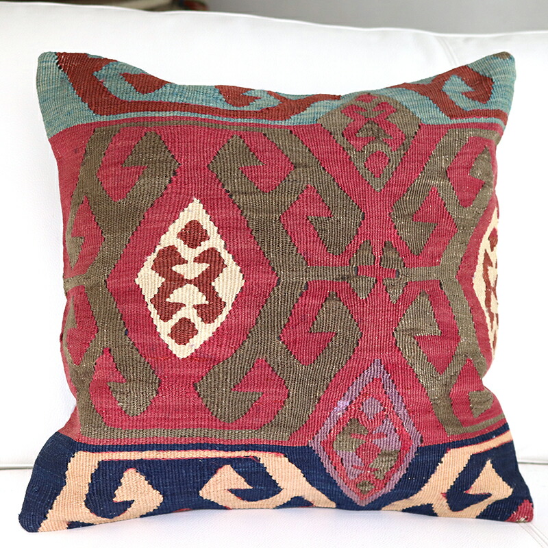 楽天市場】オールドキリム クッションカバー 40×40cm 3枚セット レッド