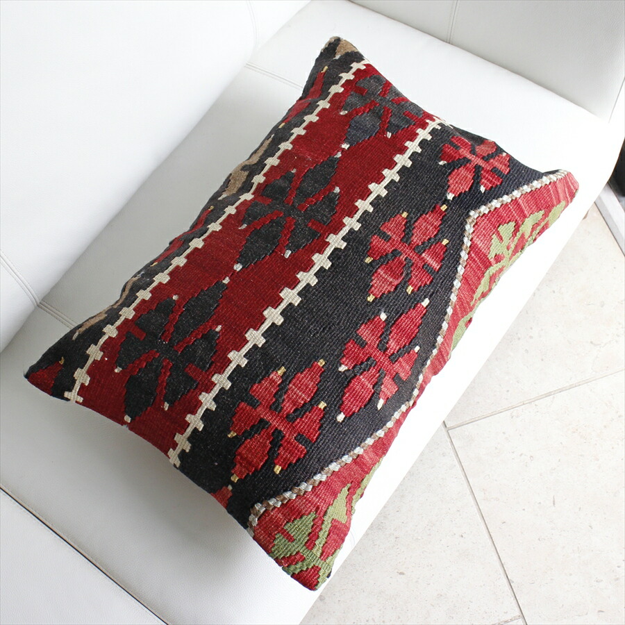訳あり商品 オールドキリムクッション 長方形ビッグピロー Turkish Old Kilim Cushion59x40cm カイセリ Kayseri Cmdb Md