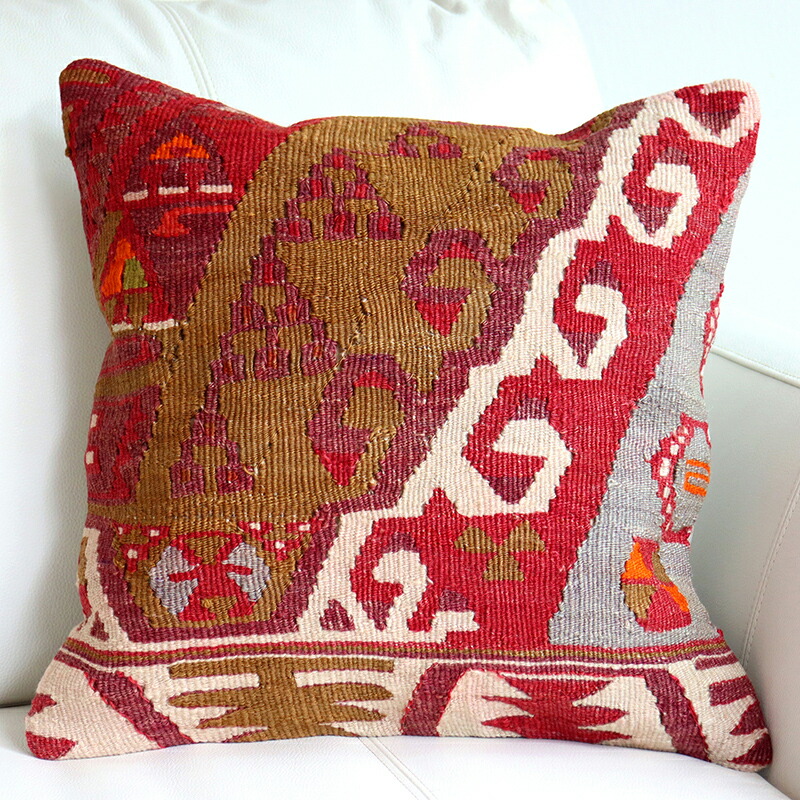 オールドキリムクッションカバー 40cm Old Kilim Cushionドラゴンの白い爪 【おすすめ】