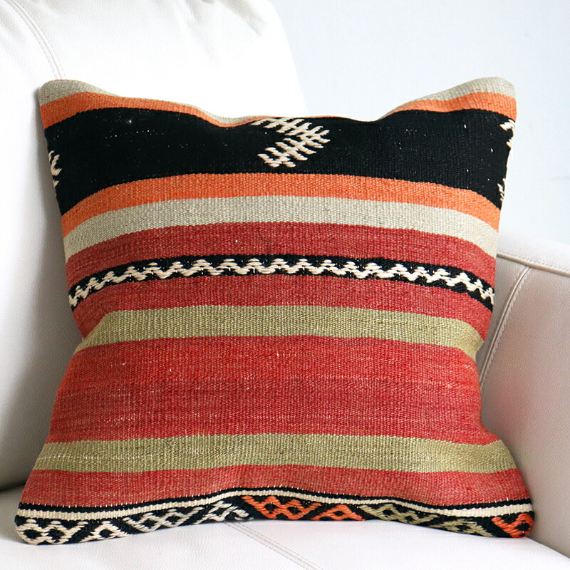 オールドキリム クッションカバー 40cm Old Kilim Cushion ボーダージジム 【25％OFF】