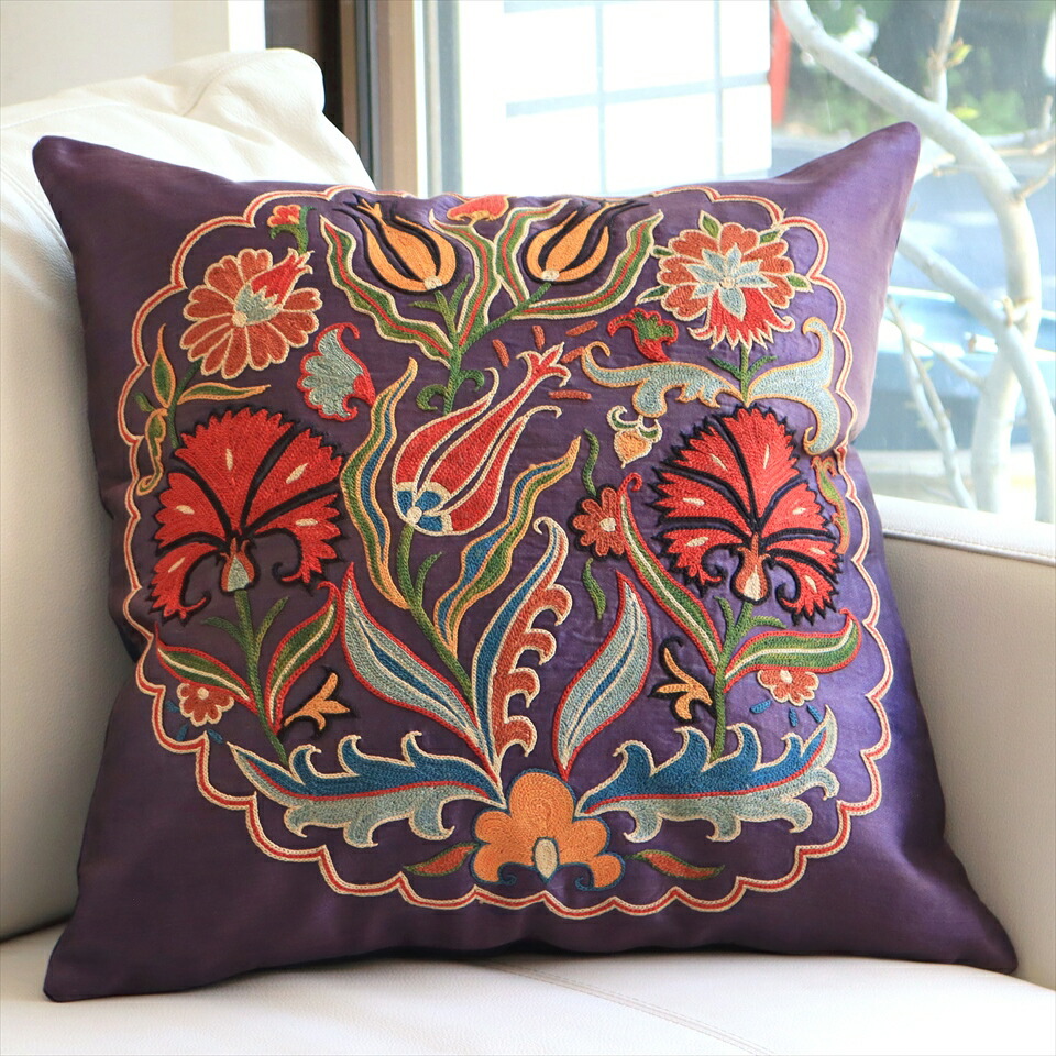 楽天市場】スザンニ クッションカバー/ウズベキスタン45×41cm シルクの