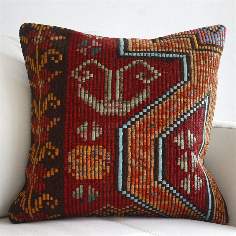 楽天市場】オールドキリム クッションカバー 40×40cm 3枚セット レッド