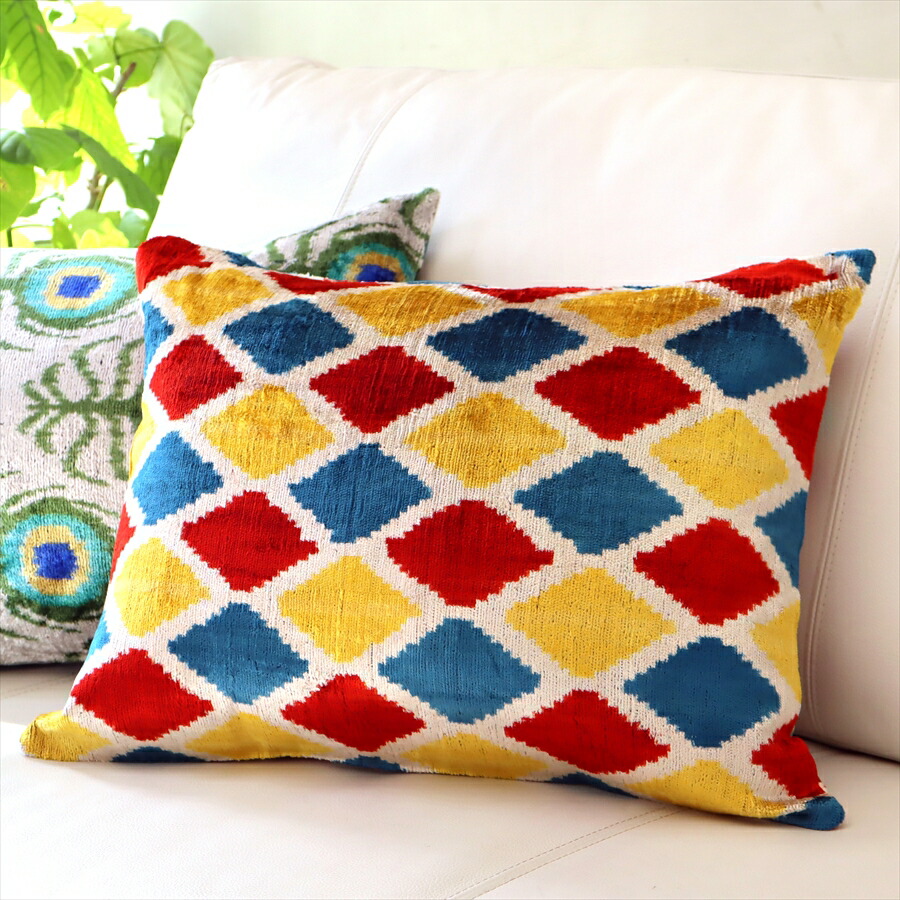 楽天市場】アトラス(イカット・絣) クッションカバー ウズベキスタン