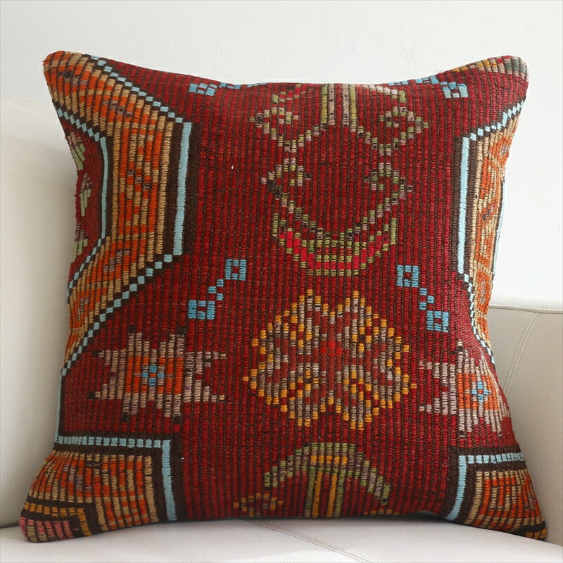 楽天市場】オールドキリム クッションカバー 40×40cm 3枚セット レッド