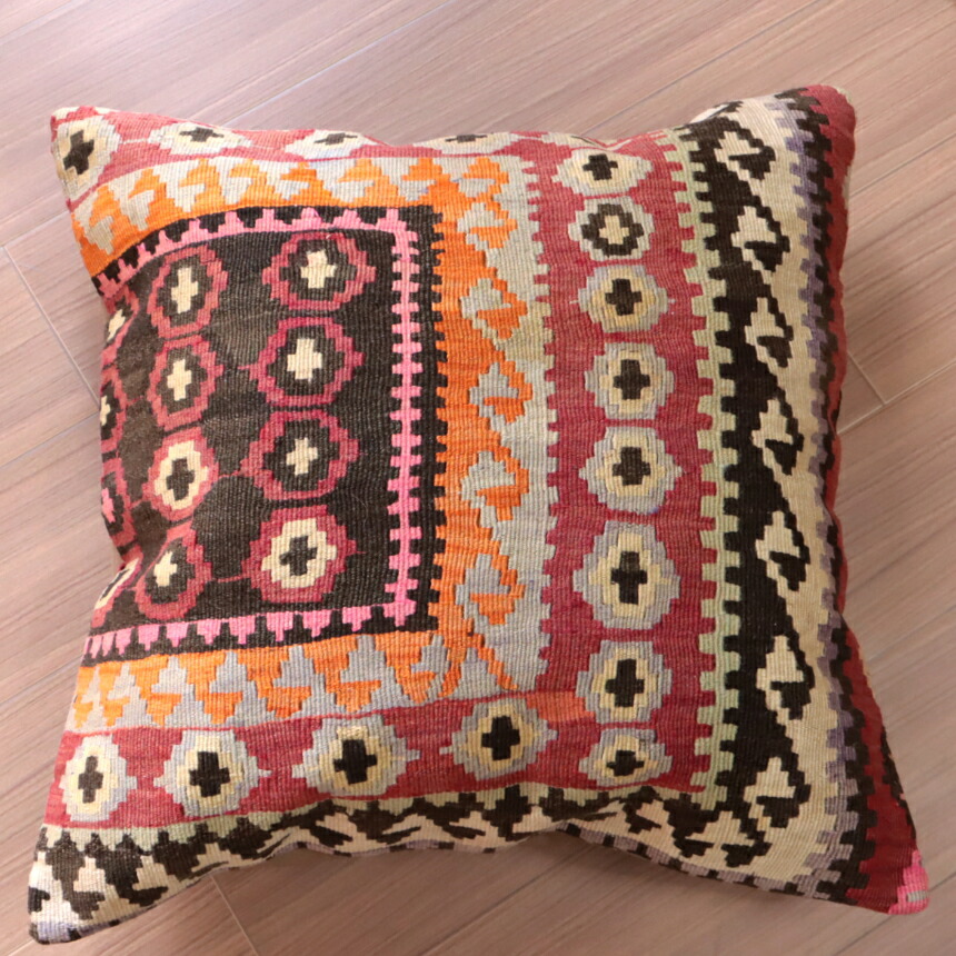 ビンテージラグ　トルコラグ　オールドキリム　クッションカバー　パッチワーク⑤ ビンテージラグトルコラグオールドキリムクッションカバーパッチワーク⑩