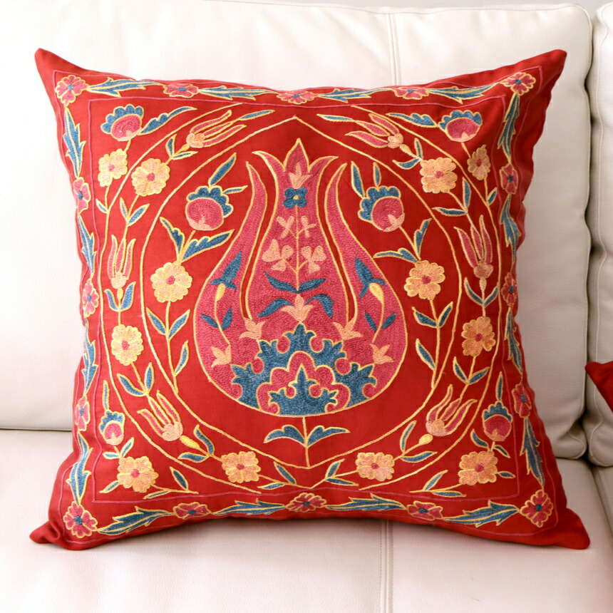 ウズベキスタン製 シルク スザニ刺繍 クッションカバー 45×44 SZN715 楽天市場】【15%OFFクーポン対象品】クッションカバー 50cm シルク