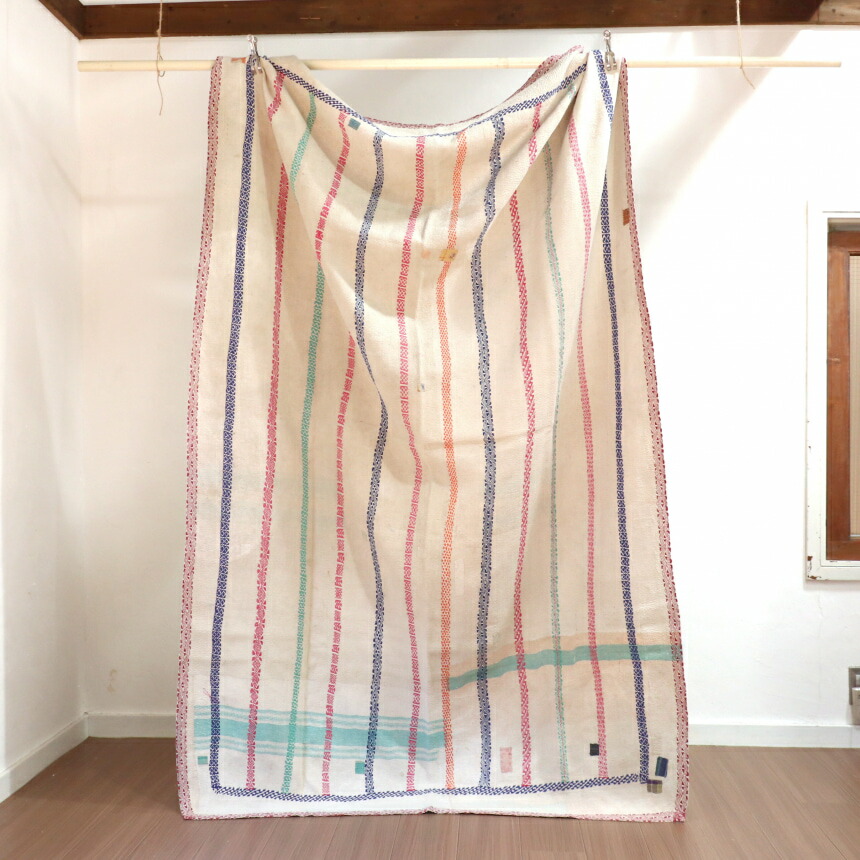 楽天市場】カンタ刺繍 ヴィンテージカンタ インド202×145cm古布