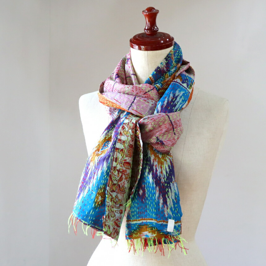 楽天市場】カンタ刺繍 シルクストール 216×85cm幅広 リサイクル
