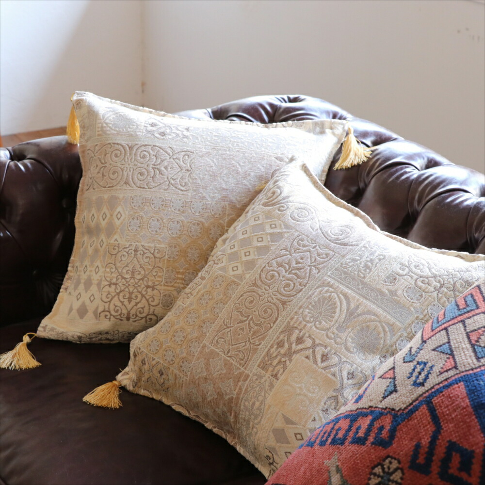 トルコ製　クッション　カバー クッションカバー 45×45 高級感 【トルコ雑貨】シュニール素材の