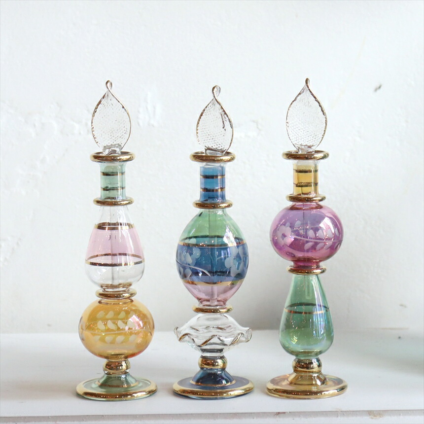 楽天市場】エジプト香水瓶 ラクダ 3頭セット イエロー パープル ブルー