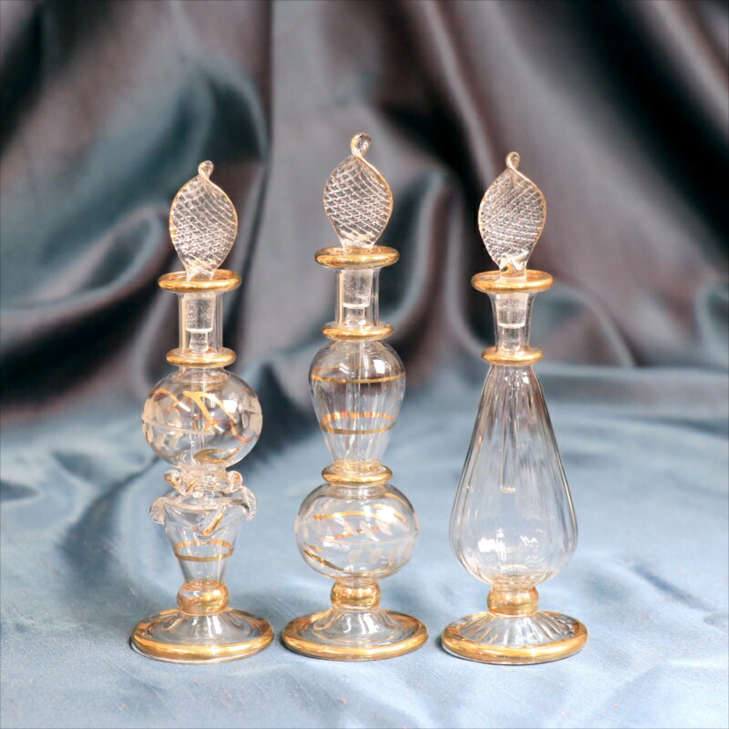 楽天市場】エジプト香水瓶 ガラスボトル 3本セット クレオパトラ