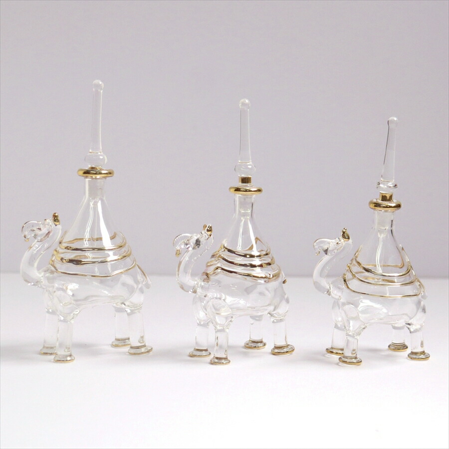 楽天市場】エジプト香水瓶・手吹きガラスの工芸品/ラクダ3頭