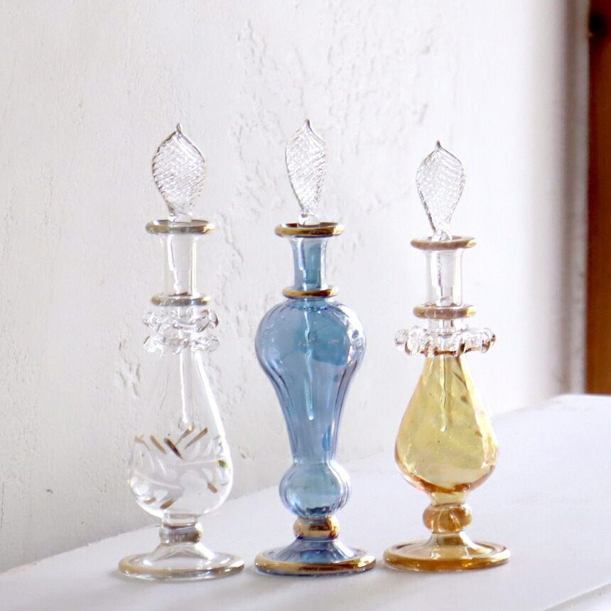 楽天市場】エジプト香水瓶 ガラスボトル 3本セット クレオパトラ