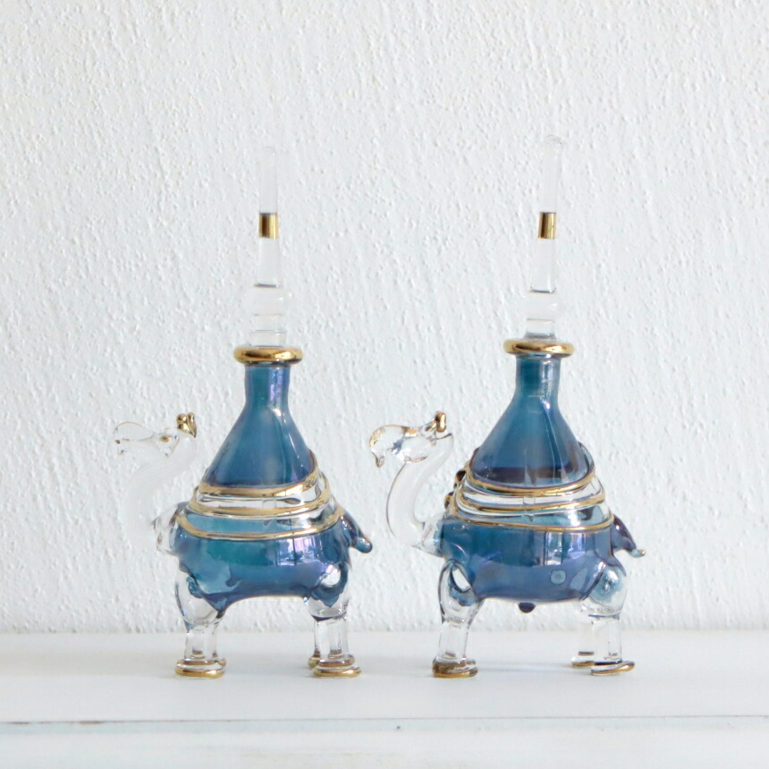 楽天市場】エジプト香水瓶 ラクダ 3頭セット イエロー パープル ブルー