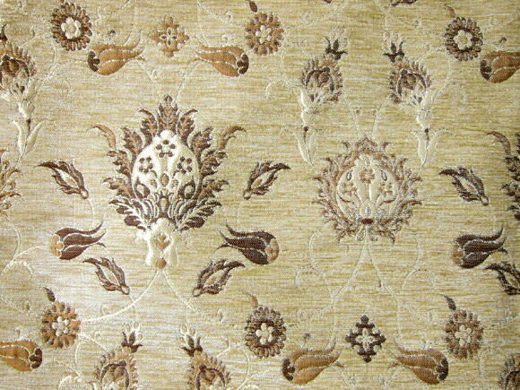 ベッドカバー ベッドスプレッド ダブルサイズ パルメット オスマントルコデザイン シルキーベージュ