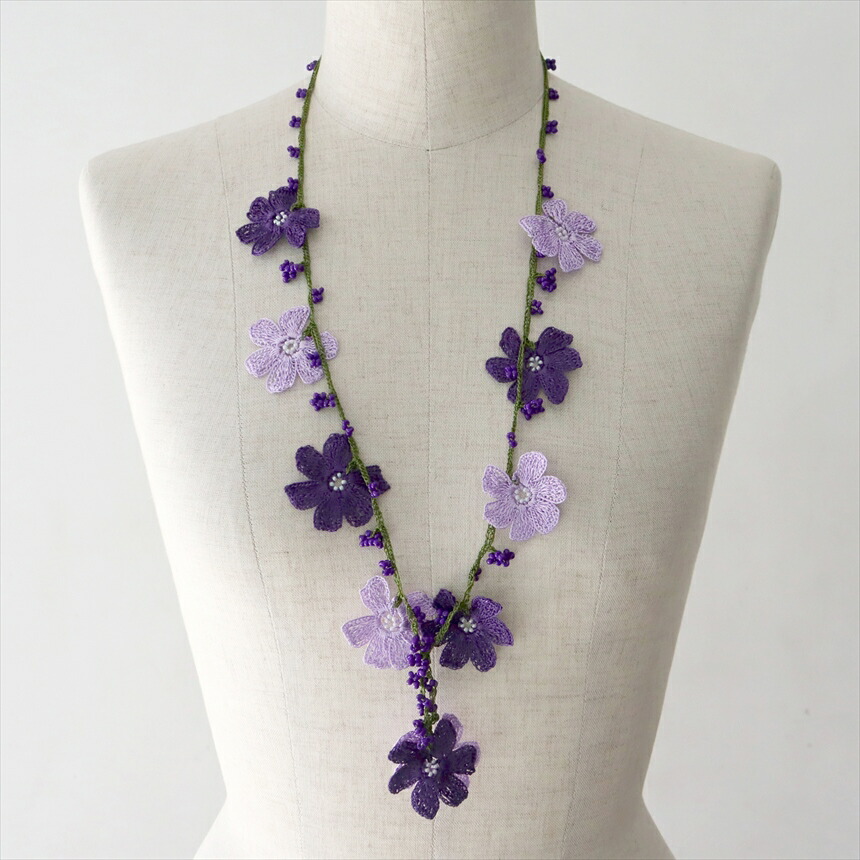 楽天市場】トルコのレース「オヤ」ネックレスかぎ針編みのトゥオヤ