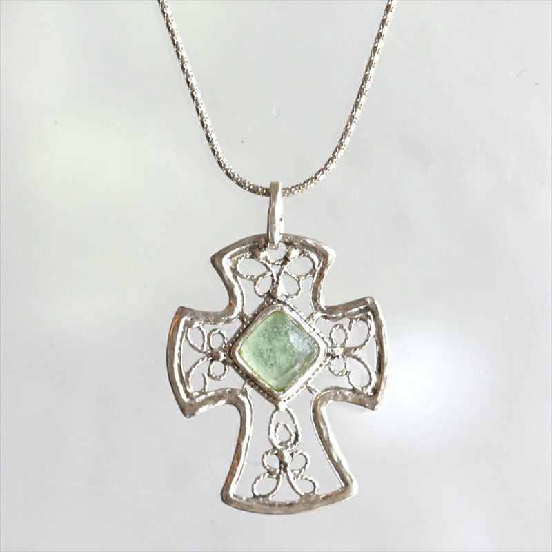 【10%OFFクーポン対象】The Roman Glass Company ローマングラスカンパニー古代ガラスとシルバーペンダント gsr195