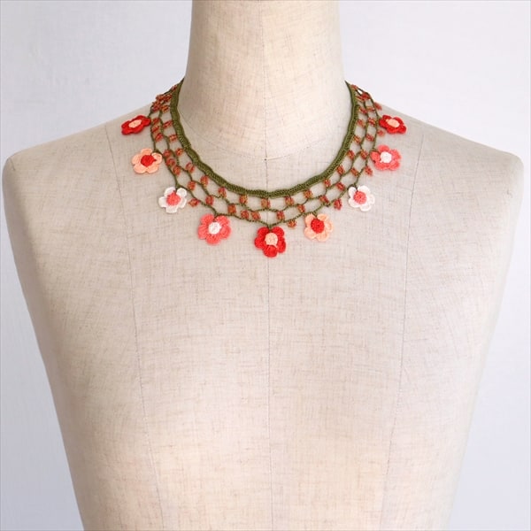 楽天市場】トルコのレース「オヤ」ネックレスかぎ針編みのトゥオヤ