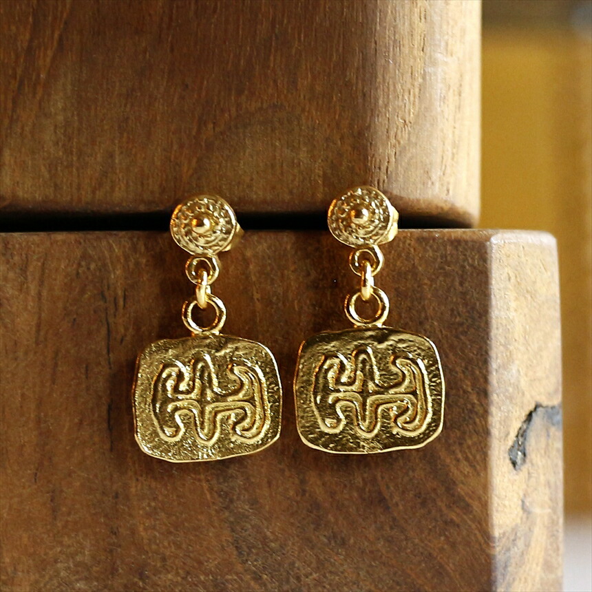BECOME TREE ゴールド コイン型ピアス BECOME TREE(ビコームツリー) / CONCHO×HOOP PIERCE/ピアス/GLD