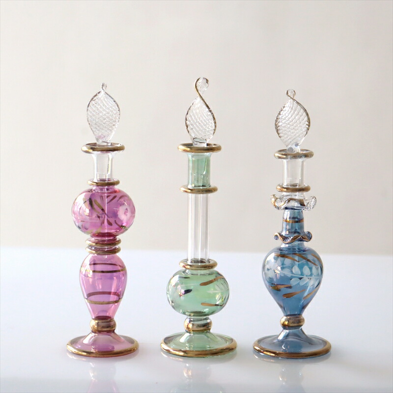 美品　ガラス　エジプト 香水瓶 切子ガラス 工芸ガラス 手吹き 金彩 楽天市場】【10%OFFクーポン対象品】エジプト香水瓶・手吹き