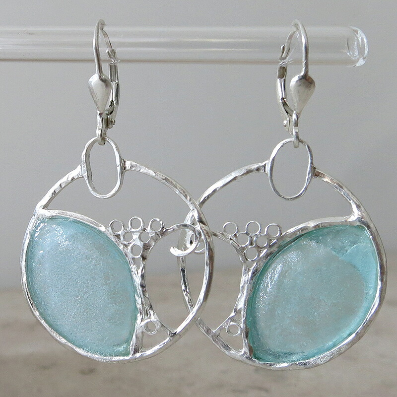 【10%OFFクーポン対象】The Roman Glass Company ローマングラスカンパニー古代ガラスとシルバーのピアス gsr438
