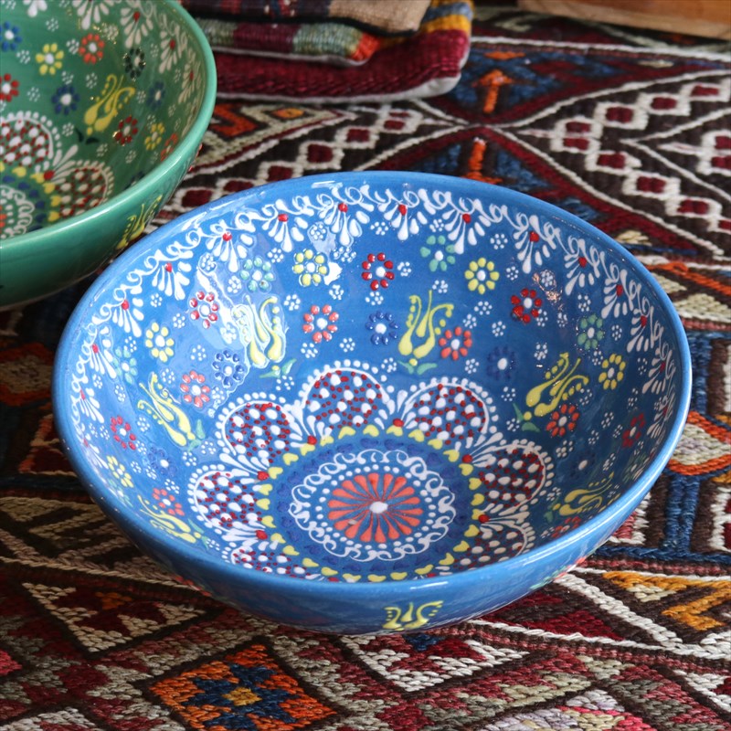 楽天市場】トルコ製ボウル 直径25cm 手書きキュタフヤ陶器 フラワー