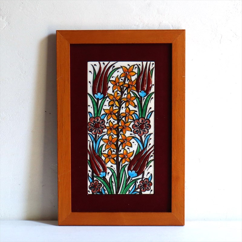 楽天市場】【15%OFFクーポン対象】トルコ陶器 手書きタイル 2枚額 H51