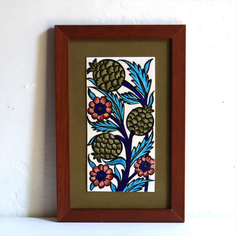 トルコ・キュタフヤ手書きタイル　額装 トルコ・キュタフヤ手書きタイル額装