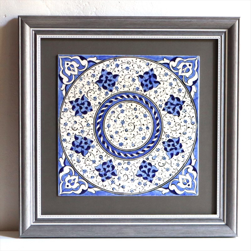 楽天市場】トルコタイル額装・手書きの絵付け1枚額チューリップ・薄い