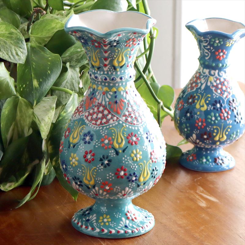 楽天市場】【15%OFFクーポン対象品】トルコ陶器 花瓶 チューリップ型 M