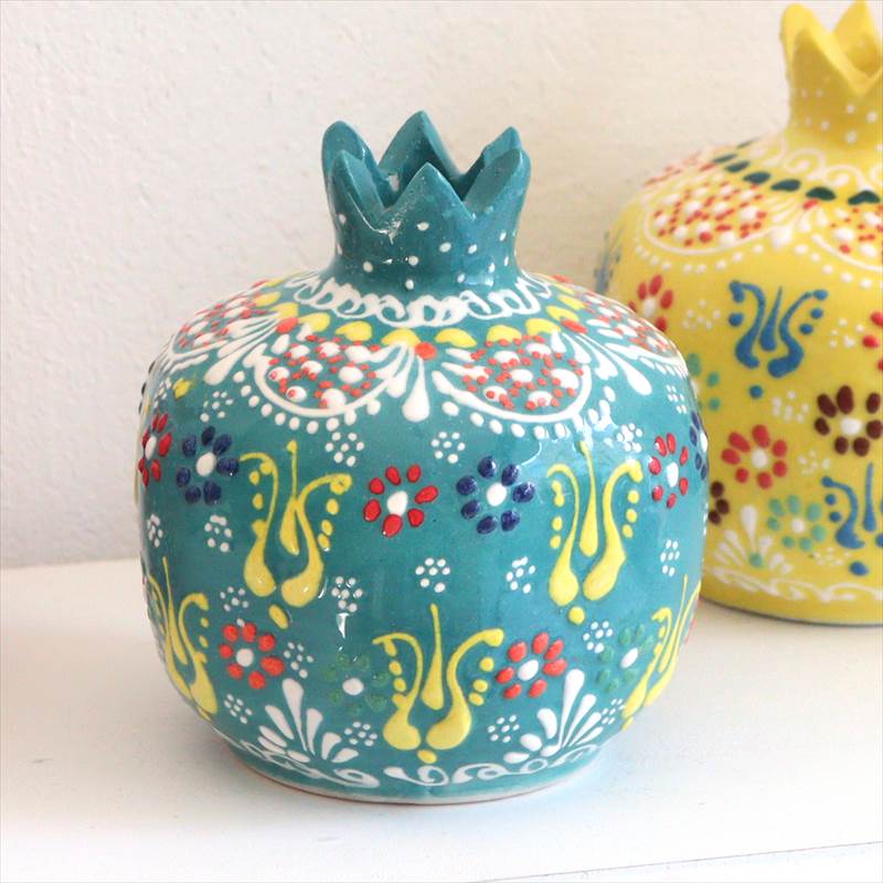 楽天市場】トルコ陶器 ザクロ Sサイズ 高さ8×直径7.5cm フラワー