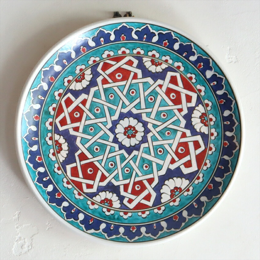 楽天市場】プレート30cm 手書き絵皿 トルコ ミュージアムピース幾何学