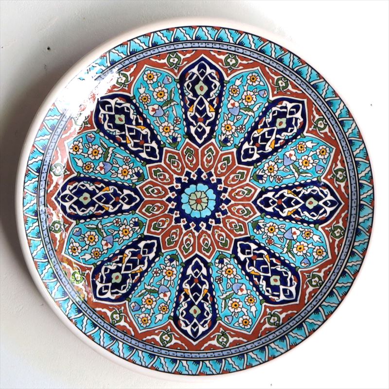 1 直径41cm トルコ　キュタヒア　キュタフア　絵皿　飾皿　壁掛　輪花　化粧箱 キリムスタイル / トルコ陶器飾り皿 直径30cmプレート