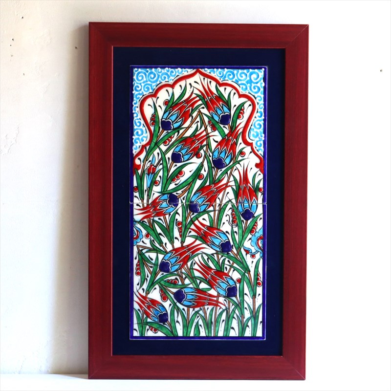 楽天市場】【15%OFFクーポン対象】トルコ陶器 手書きタイル 2枚額 H49