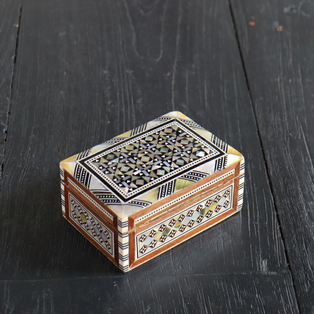 楽天市場】エジプト製螺鈿ジュエリーボックス六角形 Mother of Pearl