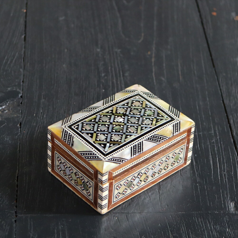 楽天市場】エジプト製螺鈿ジュエリーボックス六角形 Mother of Pearl
