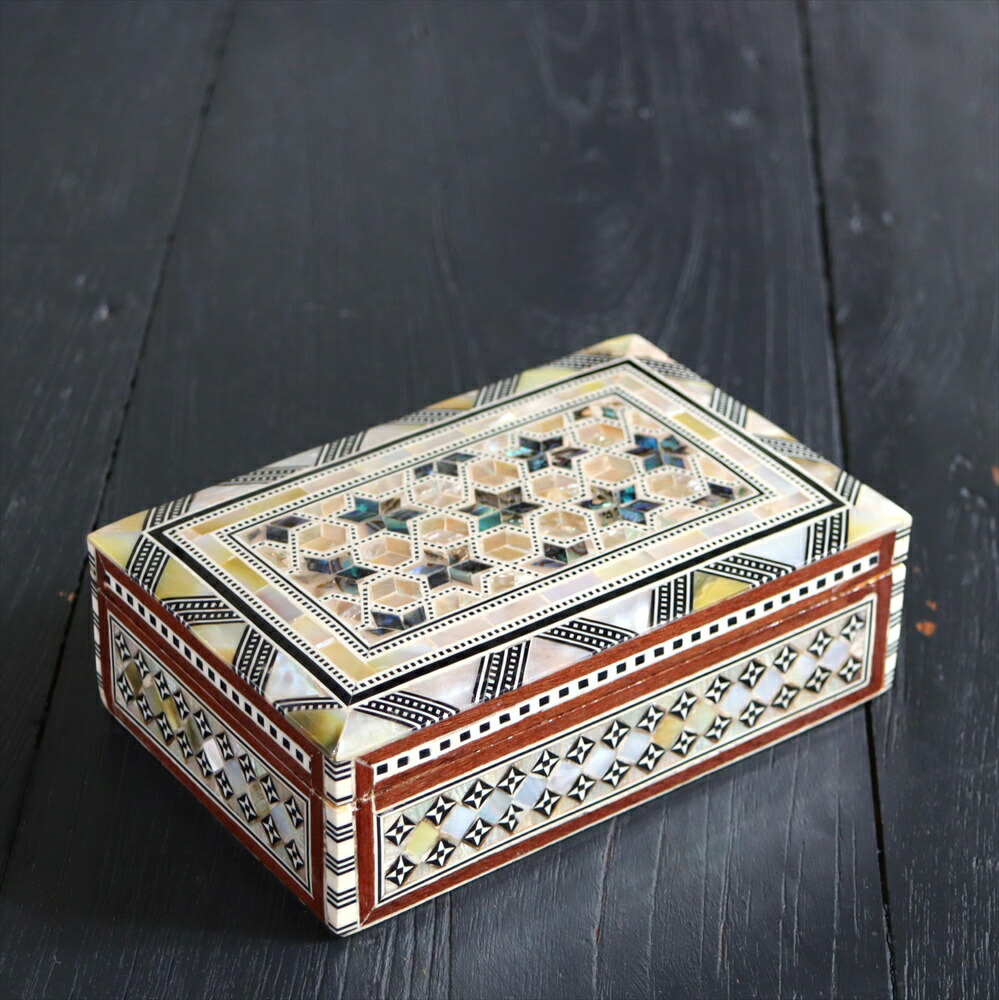 楽天市場】エジプト製螺鈿ジュエリーボックス六角形 Mother of