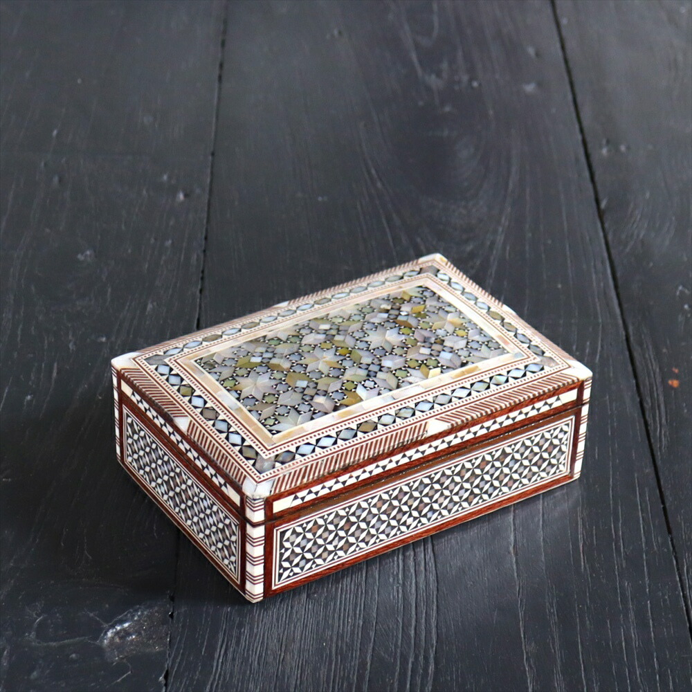 螺鈿装飾　ジュエリーボックス 楽天市場】エジプト製螺鈿ジュエリーボックス六角形 Mother of
