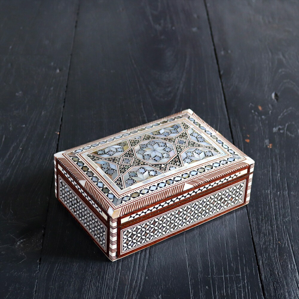 螺鈿装飾　ジュエリーボックス 楽天市場】エジプト製螺鈿ジュエリーボックス六角形 Mother of