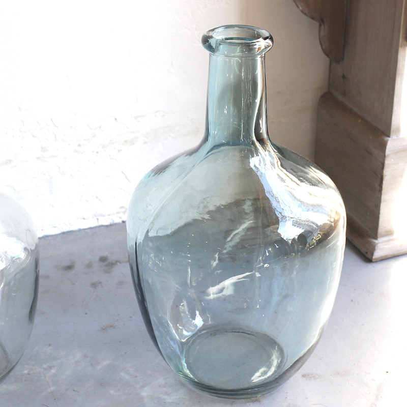 楽天市場 ガラスボトル フラワーベース ターコイズブルー 花瓶 Torsion H30cm ガラタバザール キリム 雑貨