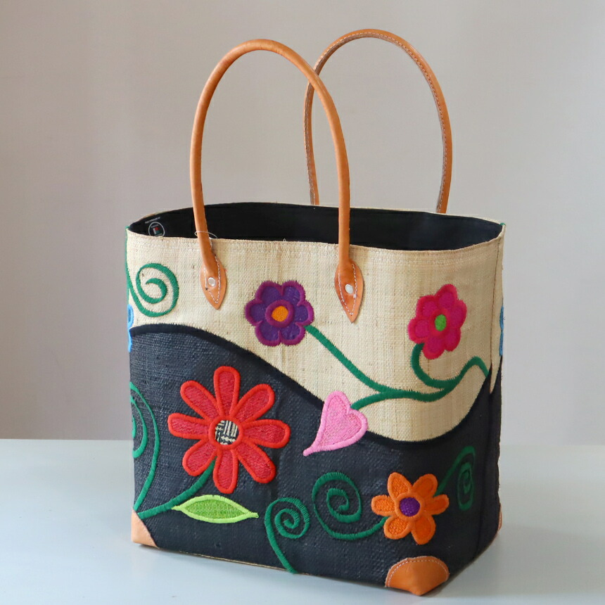 楽天市場】マダガスカル ラフィアのバッグ Lサイズ フレンチ マルシェ