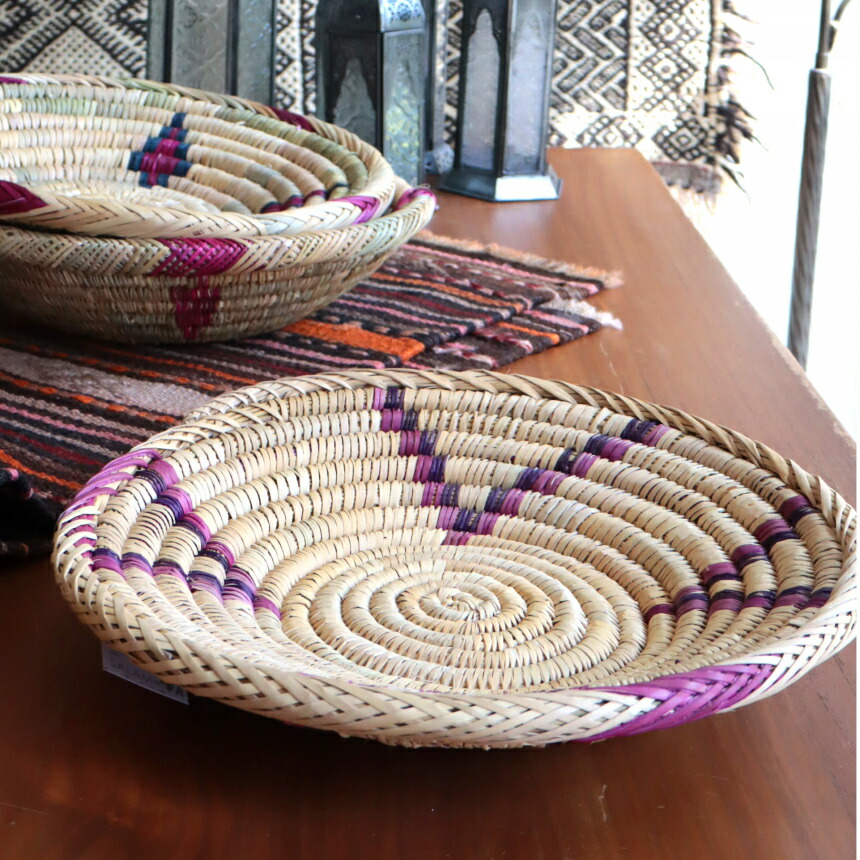 楽天市場】モロッコ バスケット 深皿型 33cmキッチンバスケットトレイ